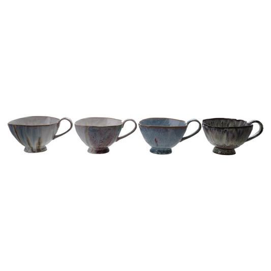 Stoneware Footed Mug, Assorted Colors