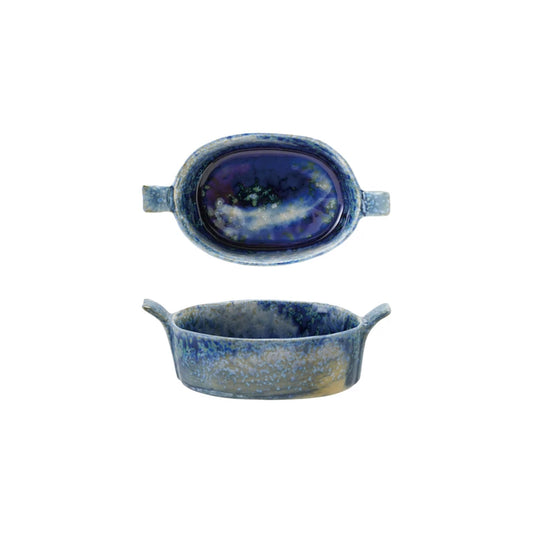 Stoneware Mini Baker with Handles, Blue