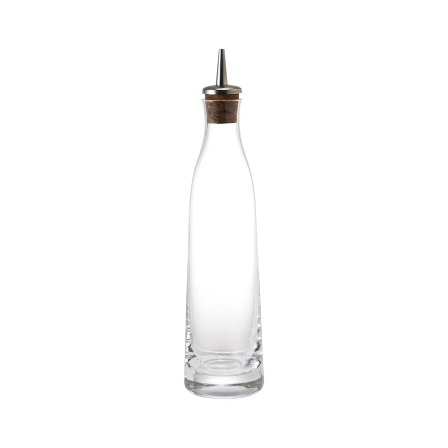 Glass Cruet with Stainless Steel & Cork Spout, 8oz