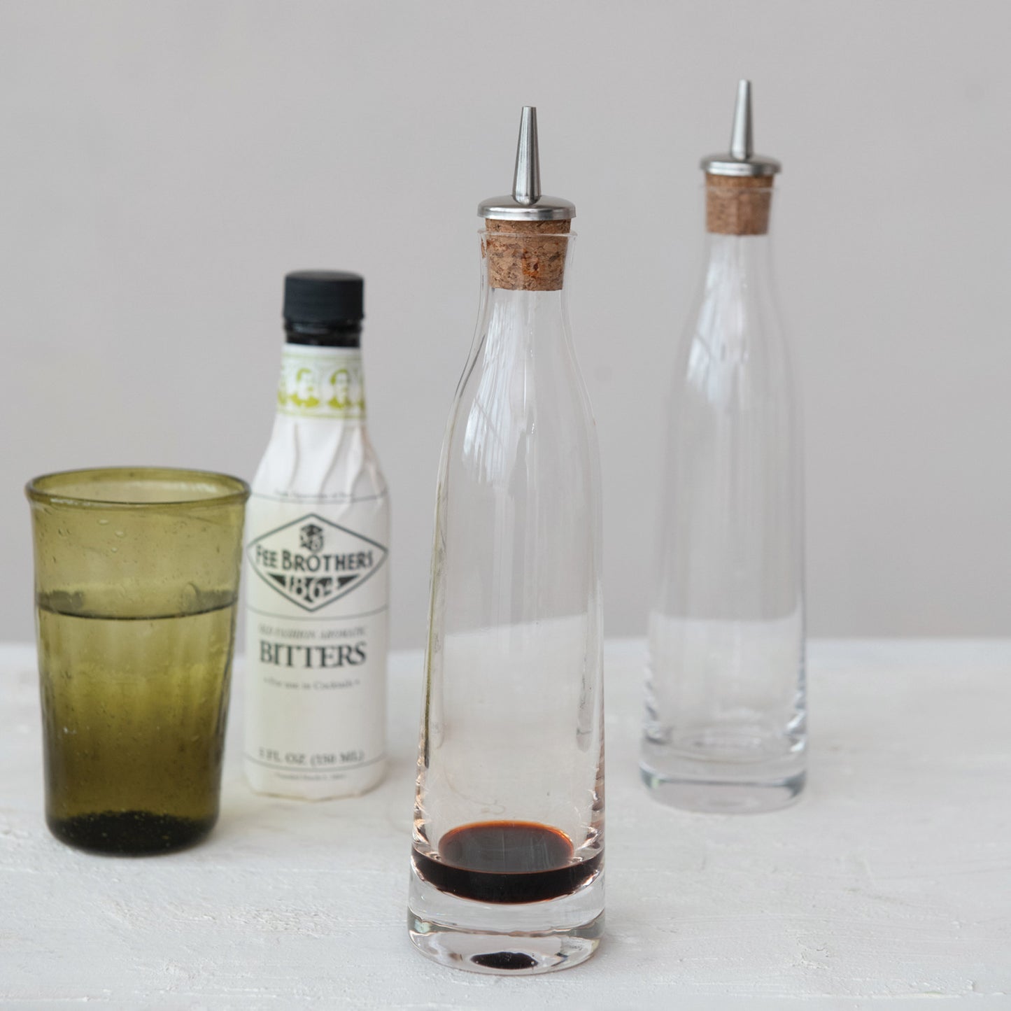 Glass Cruet with Stainless Steel & Cork Spout, 8oz