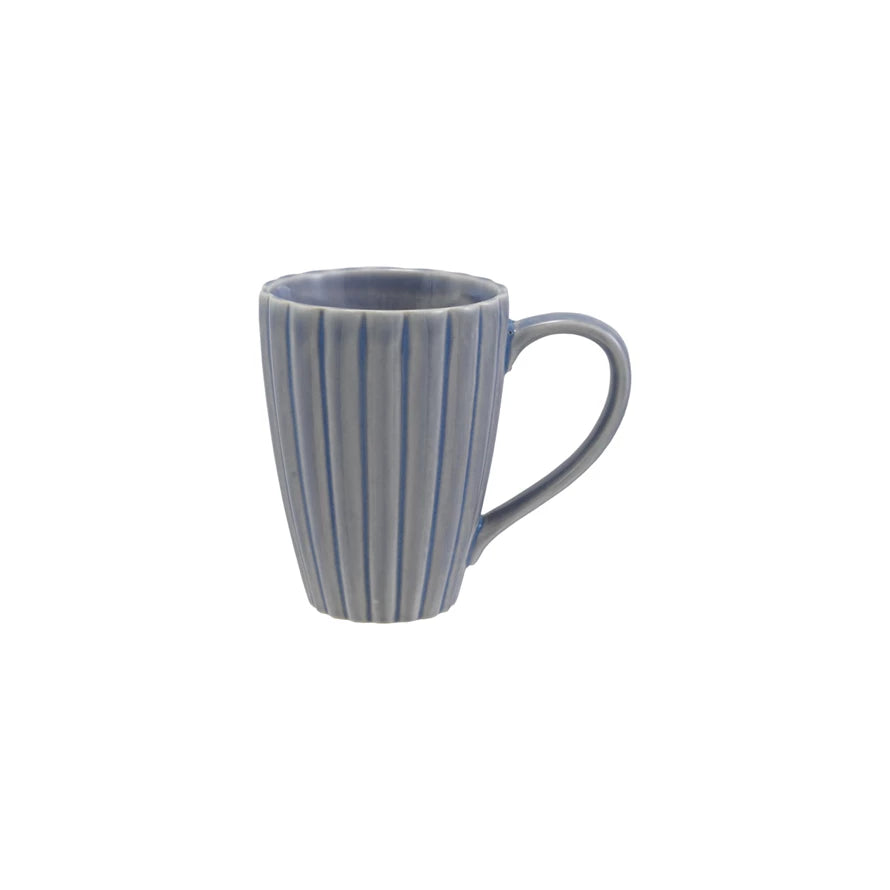 Stoneware Ribbed Mug, 14oz
