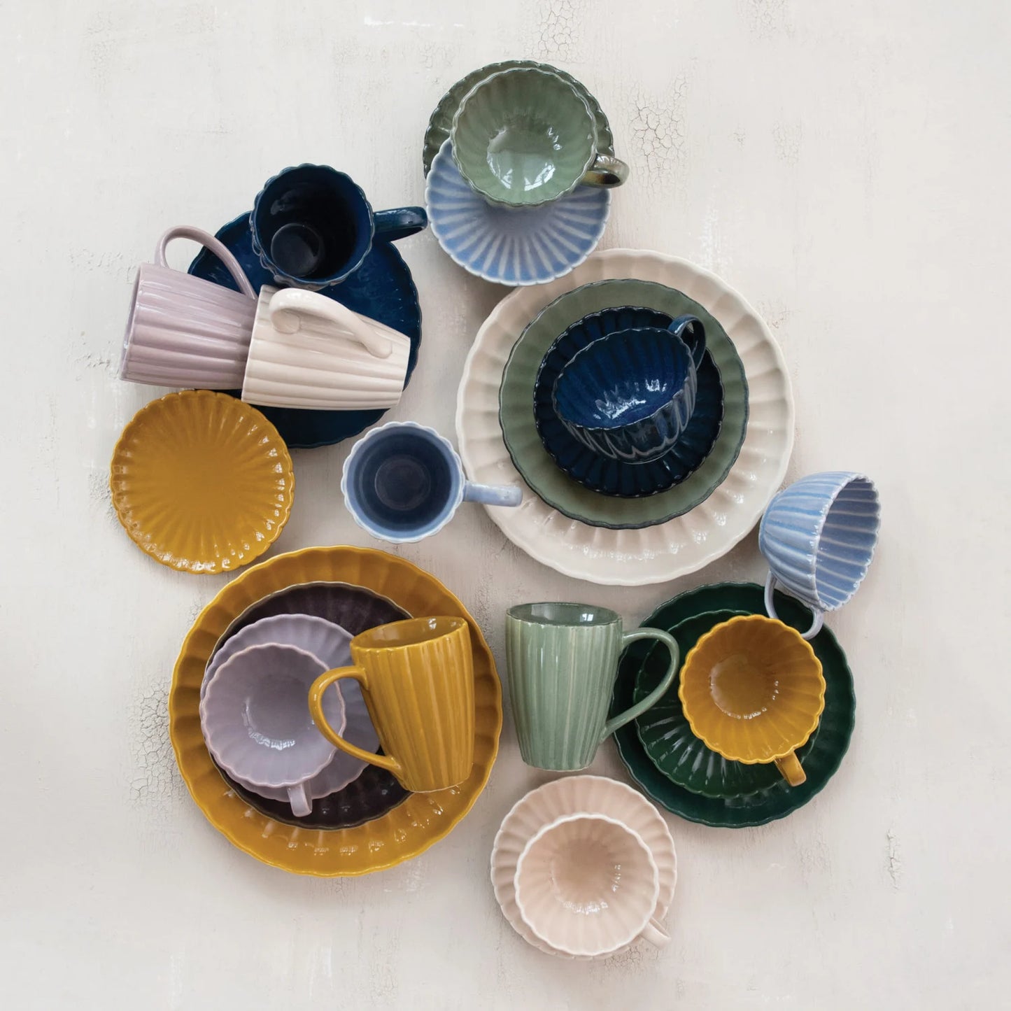 Stoneware Ribbed Mug, 14oz