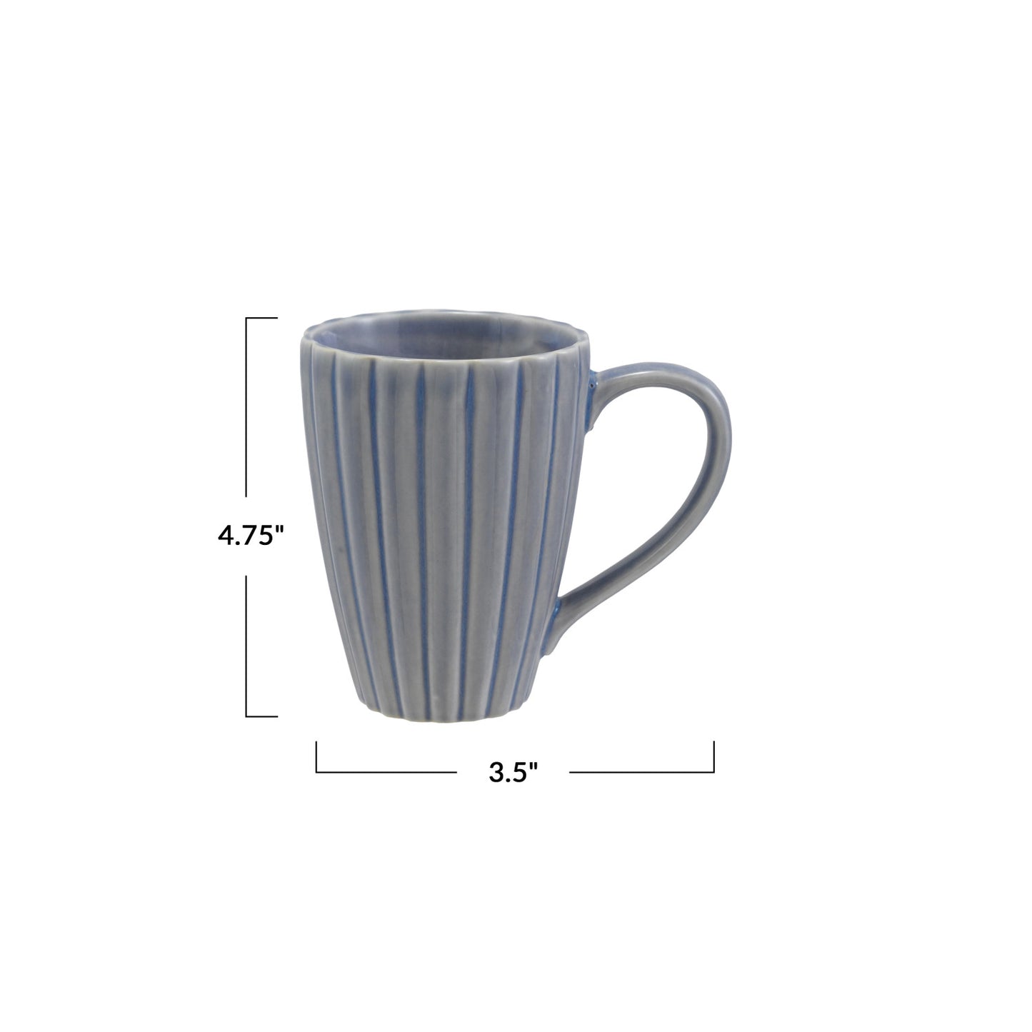 Stoneware Ribbed Mug, 14oz
