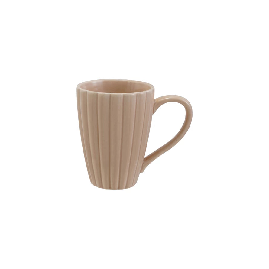 Stoneware Ribbed Mug, 14oz