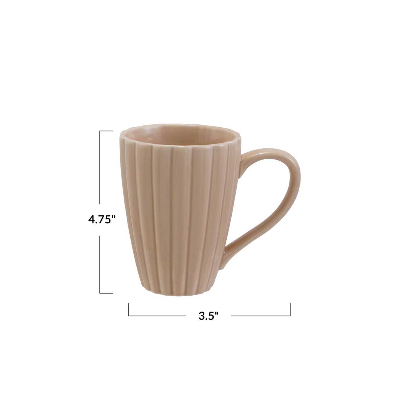 Stoneware Ribbed Mug, 14oz