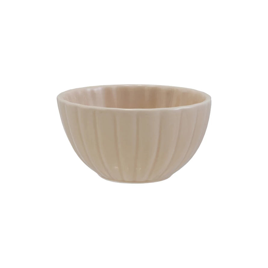 Stoneware Fluted Ribbed Bowl, 4.75”