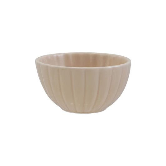 Stoneware Fluted Ribbed Bowl, 4.75”