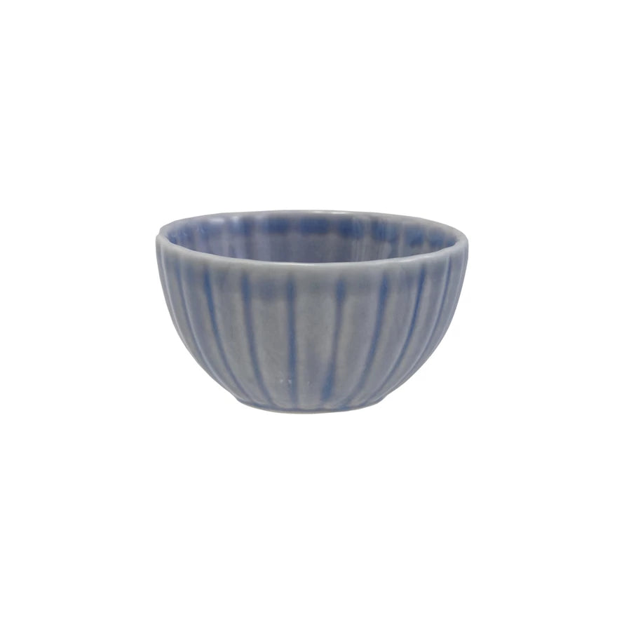 Stoneware Fluted Ribbed Bowl, 4.75”