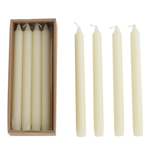 Ivory 10” Taper Candles, Set of 12