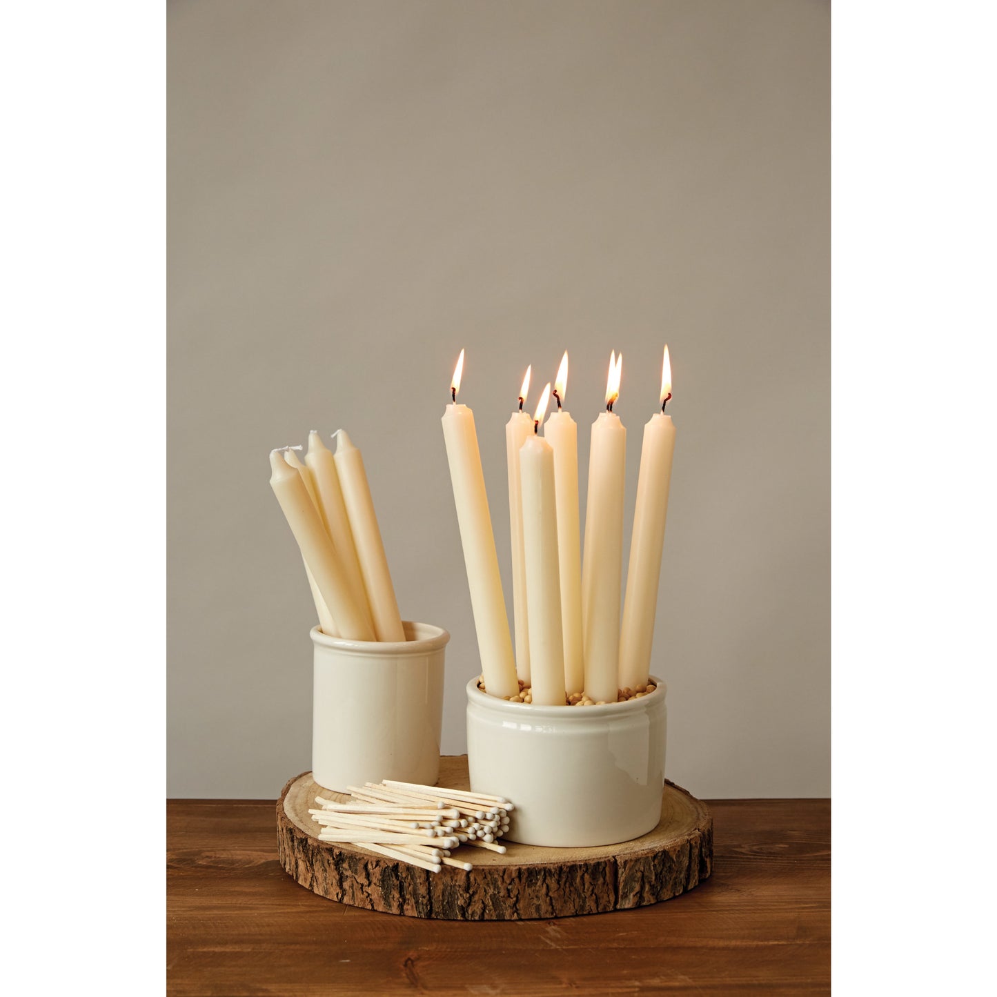 Ivory 10” Taper Candles, Set of 12