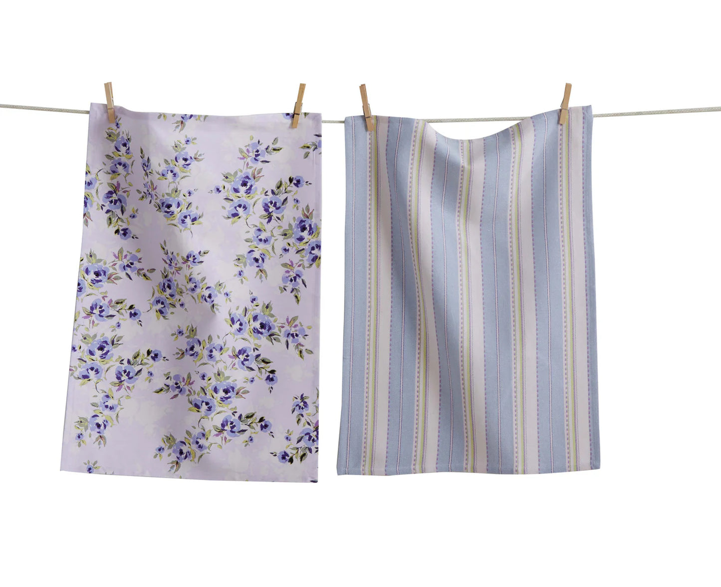 Lavender Floral Dishtowel, Set of 2