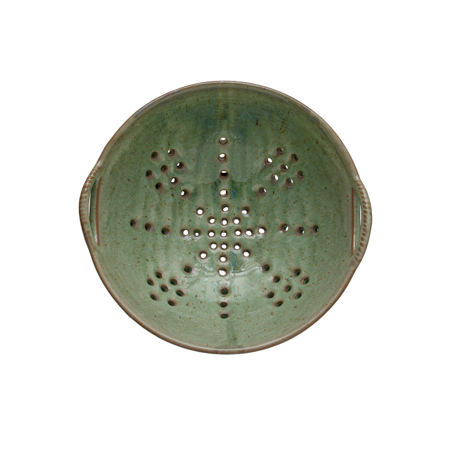 Stoneware Berry Bowl with Handles, Aqua