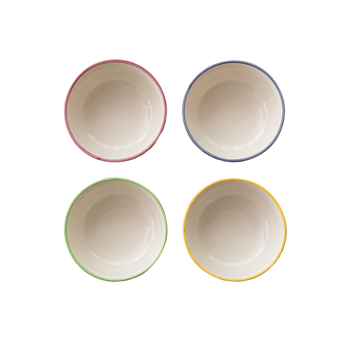 Hand Painted Stoneware Bowl with Botanical Design, Assorted Colors