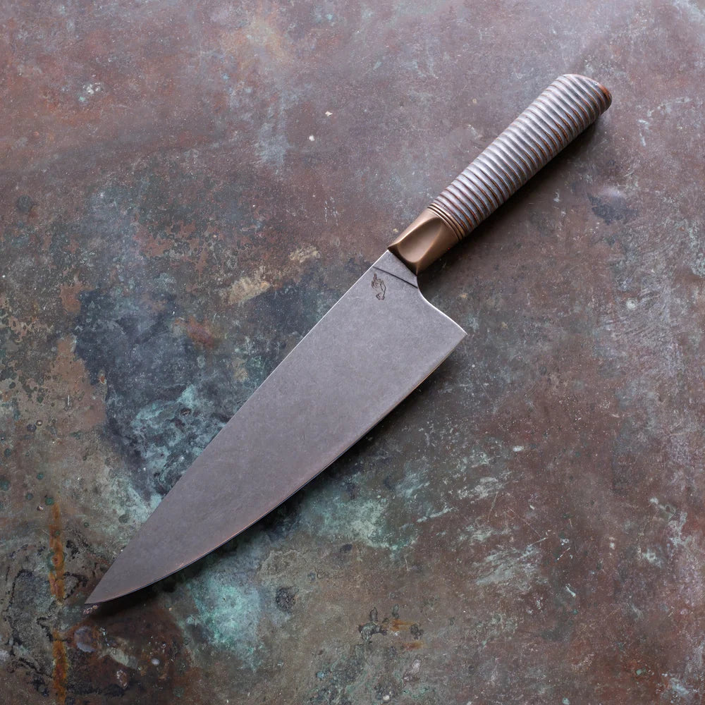 Primeaux Stonewash Farmhouse Ripple & Aged Bronze Chef, 8.5"