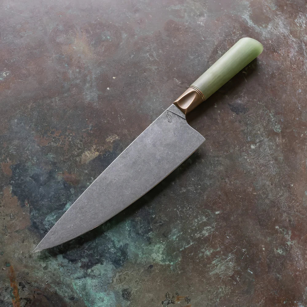 Primeaux Stonewash Jade & Aged Bronze Chef, 8.5"