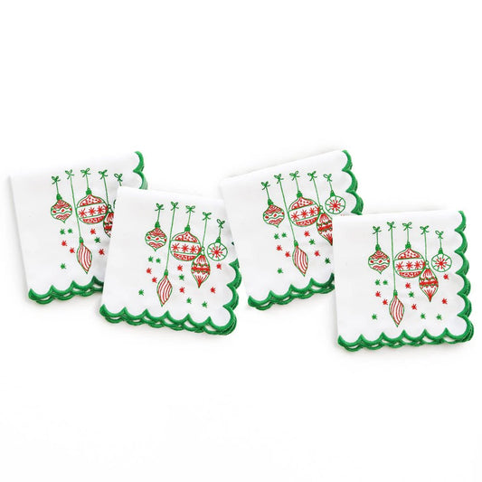 Pomegranate Vintage Ornament Cocktail Napkins, Set of 4