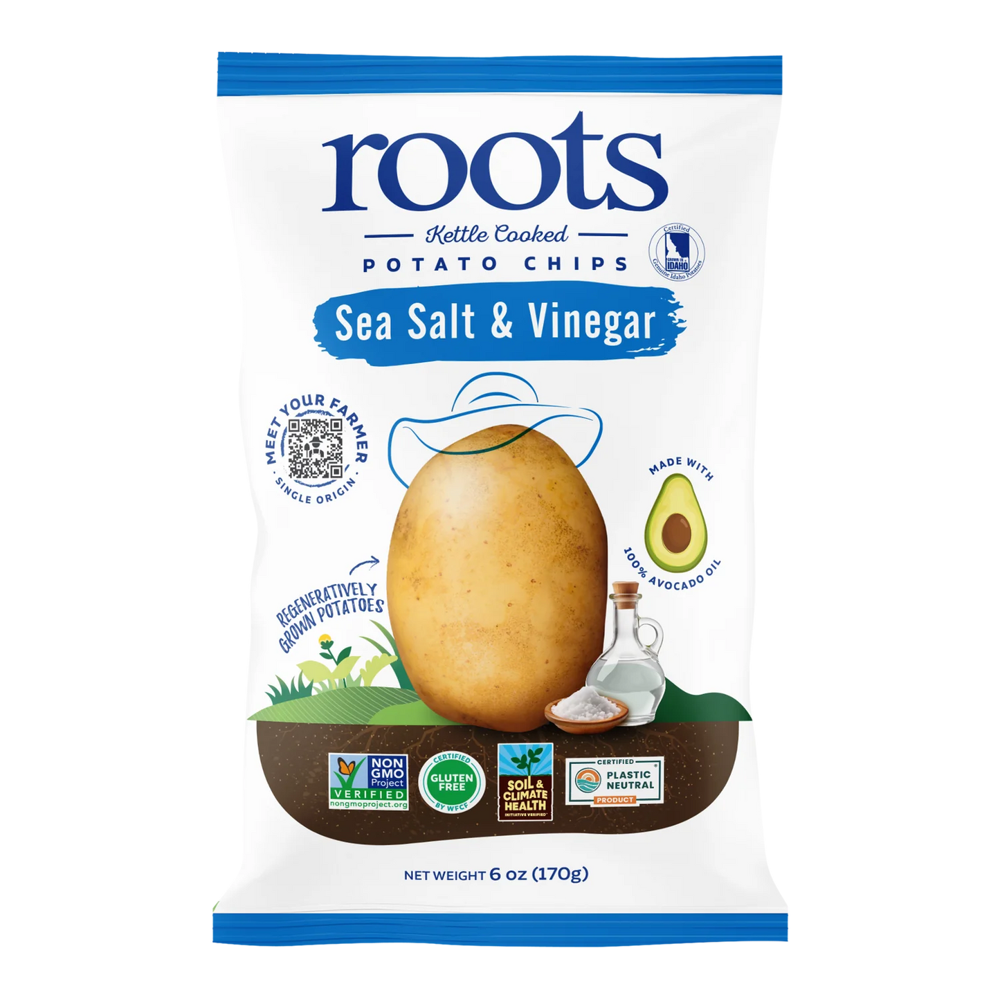 Roots Potato Chips Sea Salt and Vinegar, 5oz