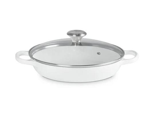 Le Creuset Enameled Cast Iron Signature Round Braiser with Glass Lid, 2.25 Qt