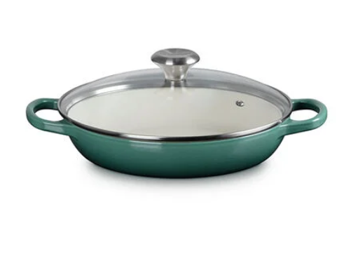 Le Creuset Enameled Cast Iron Signature Round Braiser with Glass Lid, 2.25 Qt