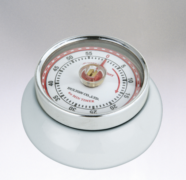 Retro Kitchen Timer, White