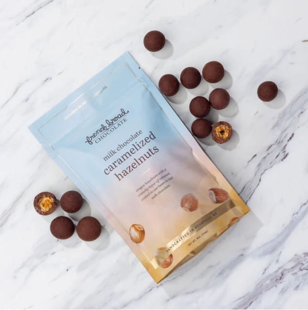 French Broad Chocolate Milk Chocolate-Covered Caramelized Hazelnuts, 5 oz