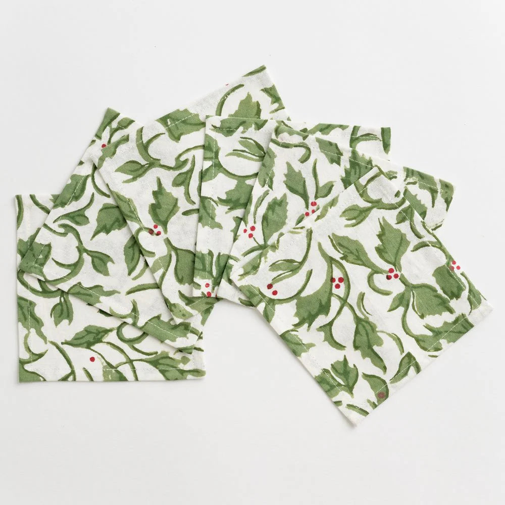Pomegranate Holly Berry Napkin, Set of 4