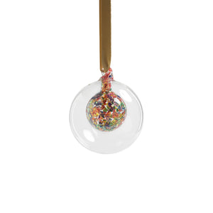 Double Glass Sequin Ball Ornament