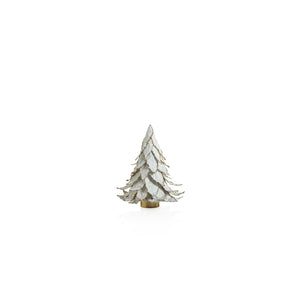 Natural White Leaf Tree with Gold Trim, 8”