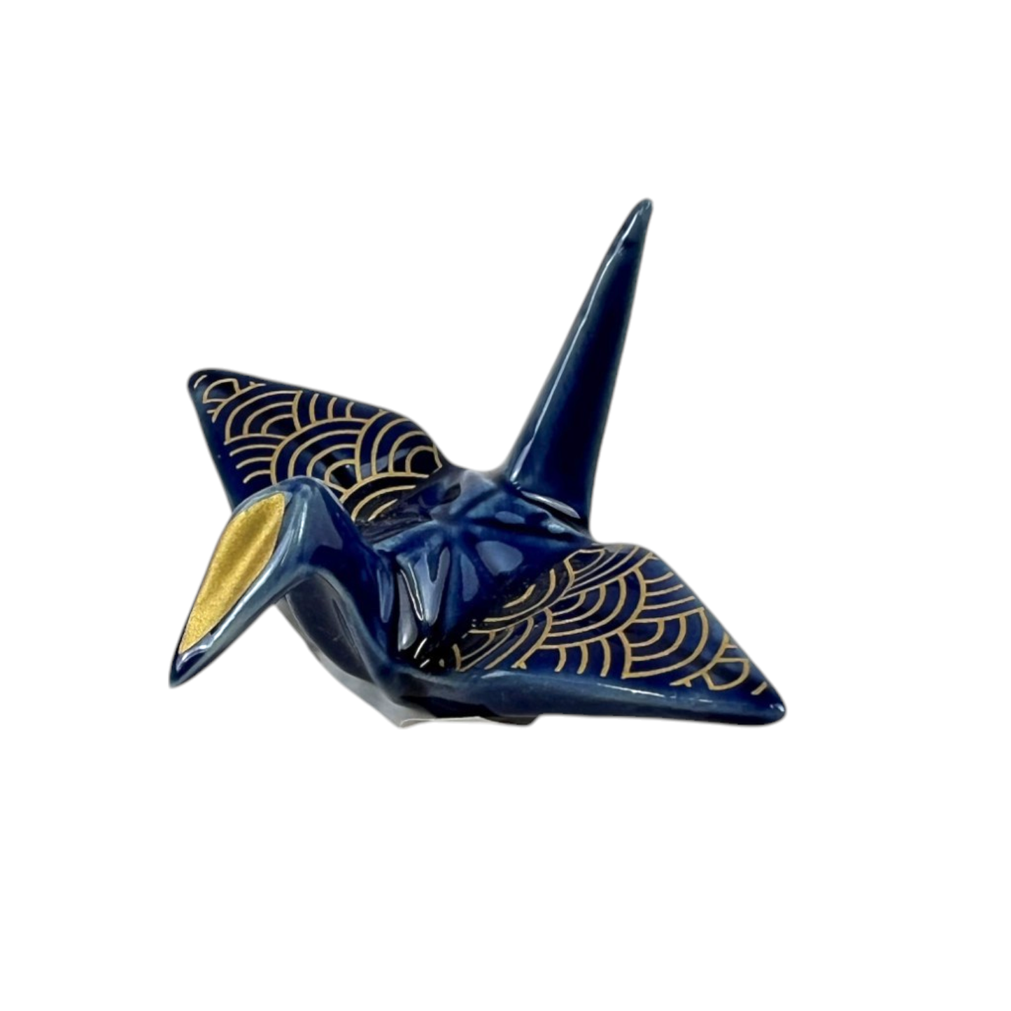 Urban Tokyo Origami Crane Porcelain Chopsticks Rest, Navy Blue