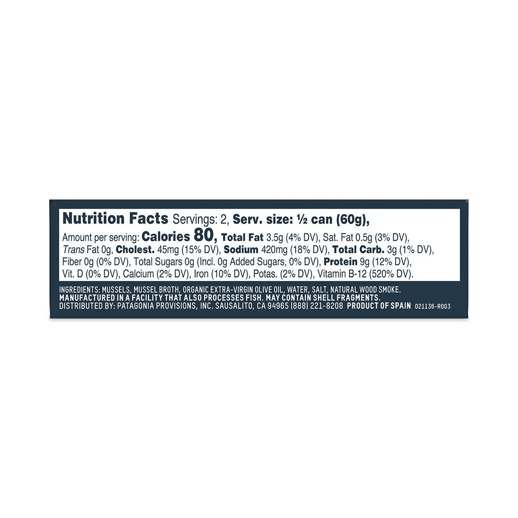Patagonia Provisions Smoked Mussels, 4.2 oz