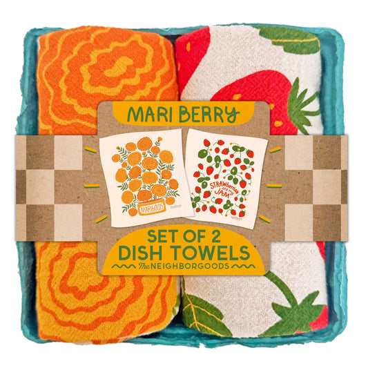 The Neighborgoods Mari Berry Tea Towel, Set of 2