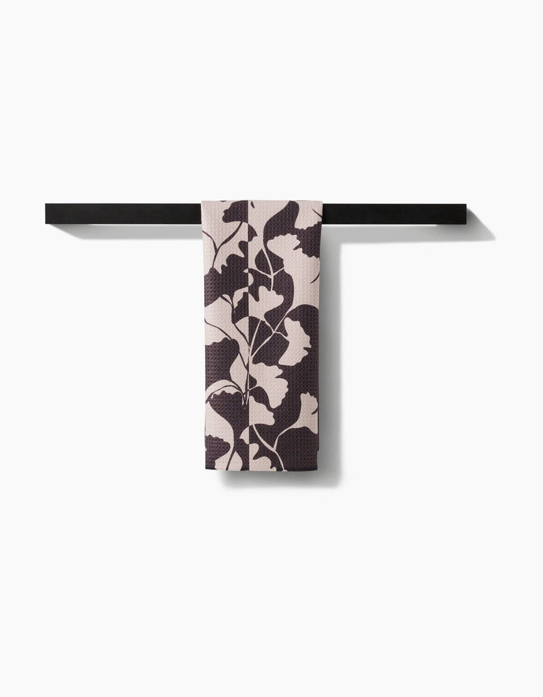 Geometry - Midnight Ginkgo Tea Towel