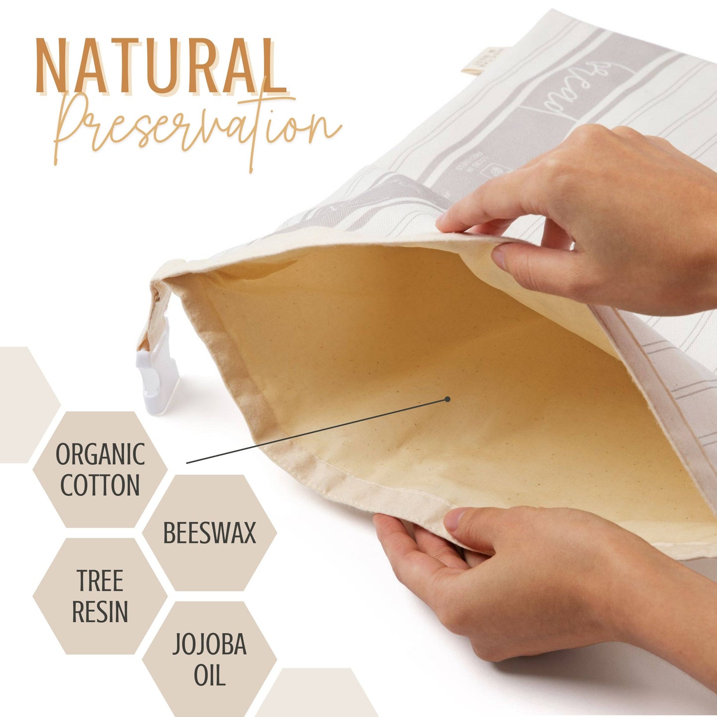 Nectar & Nest Reusable Beeswax Bread Bags