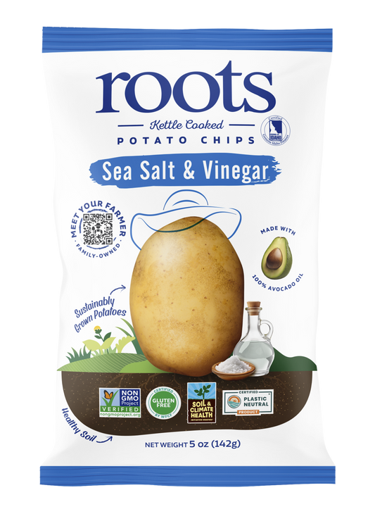 Roots Potato Chips Sea Salt & Vinegar Kettle Potato Chips, 5oz
