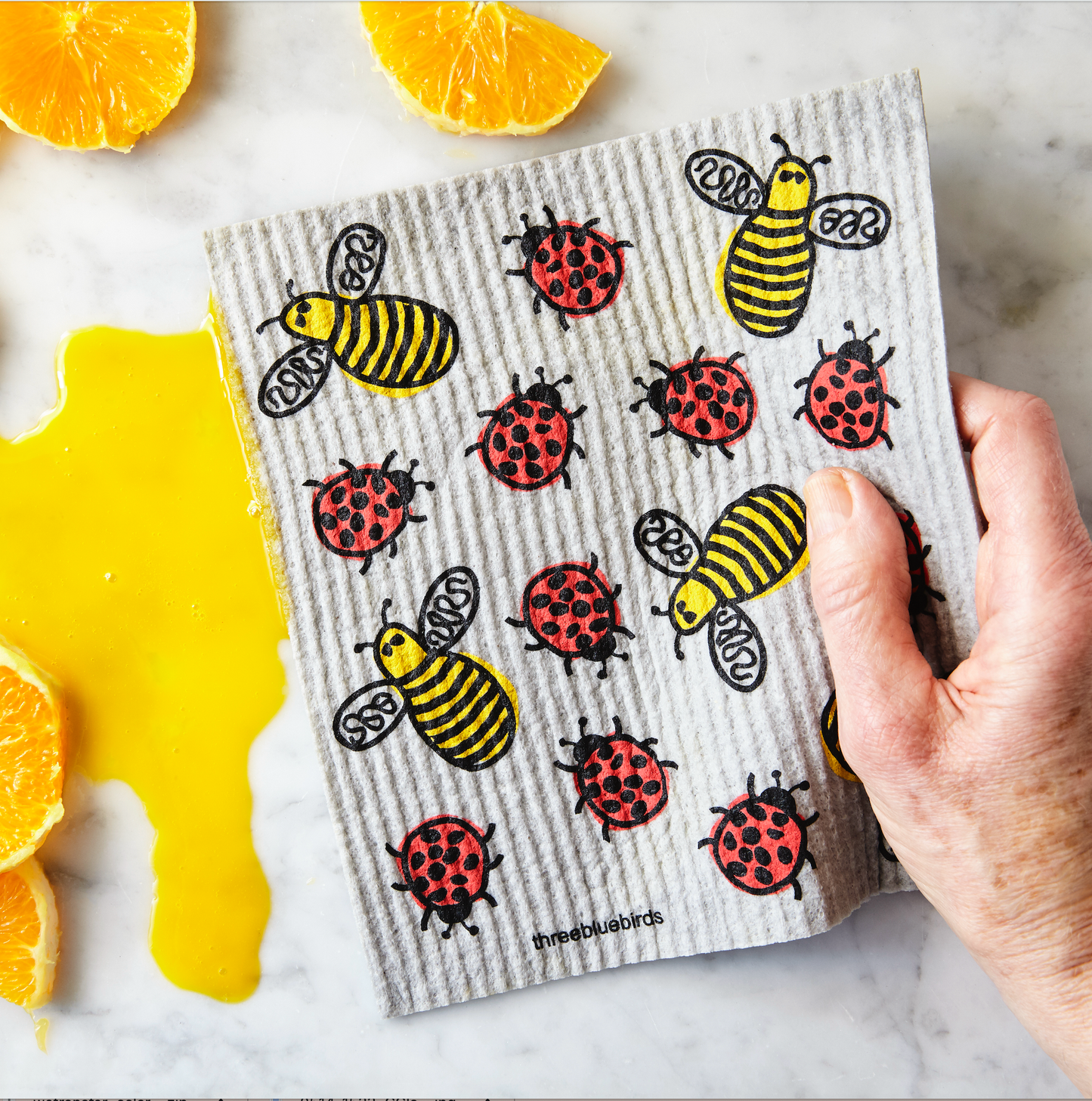Three Bluebirds Swedish Dishcloths - Bees and Bugs Swedish Dishcloth