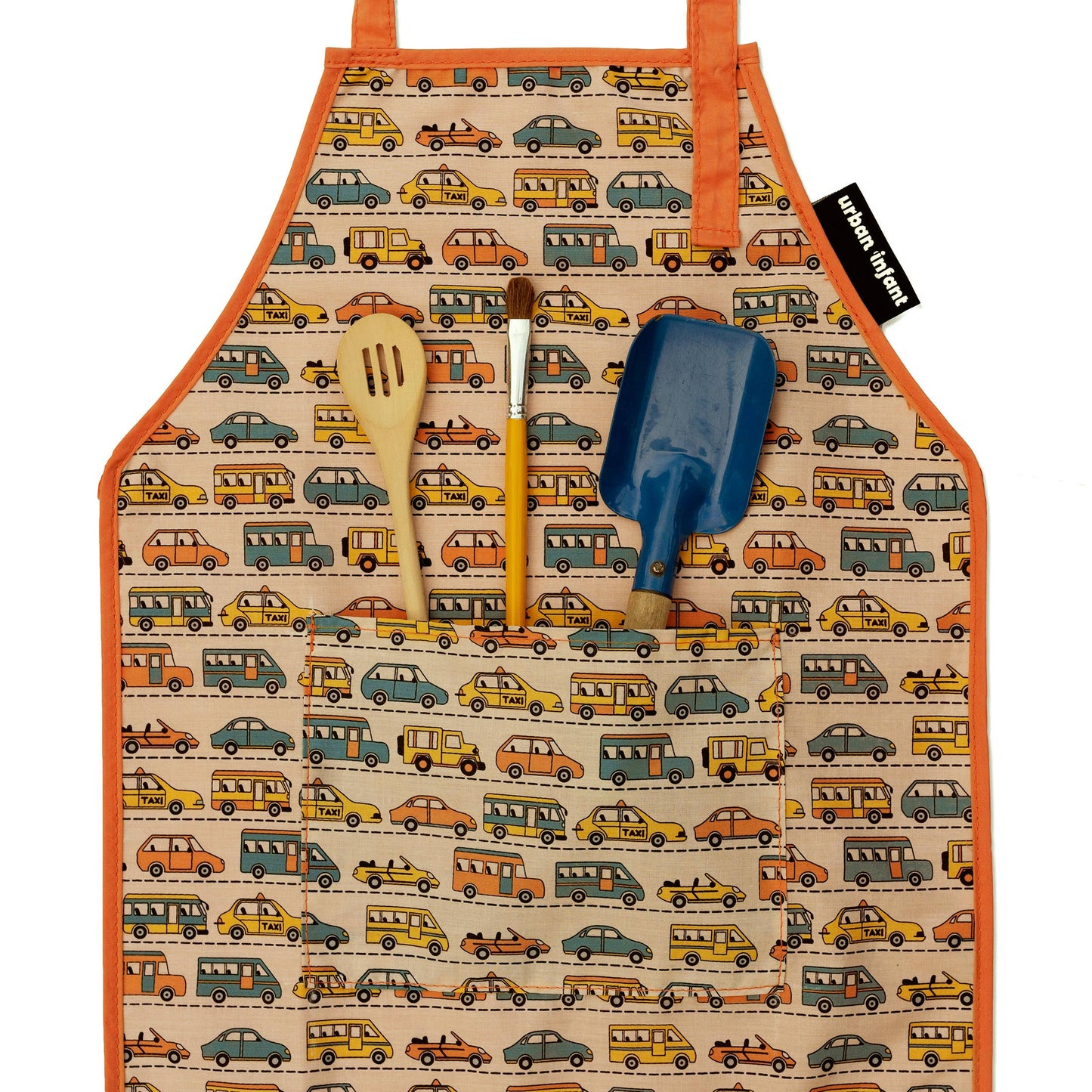 Urban Infant - Little Helper Kids Apron, Washable Cotton/Poly - Traffic