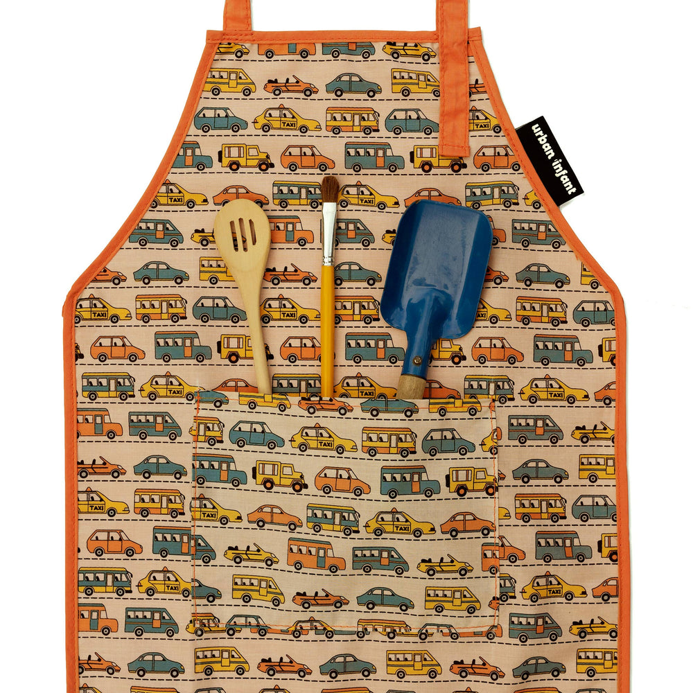 Urban Infant - Little Helper Kids Apron, Washable Cotton/Poly - Traffic