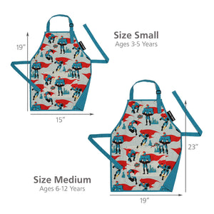 Urban Infant - Little Helper Kids Apron, Washable Cotton/Poly - Urban Dude