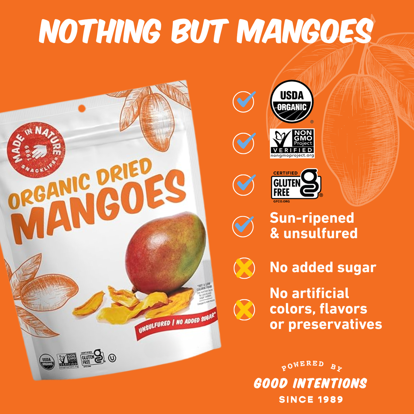 Made In Nature Dried Mangoes, 3oz
