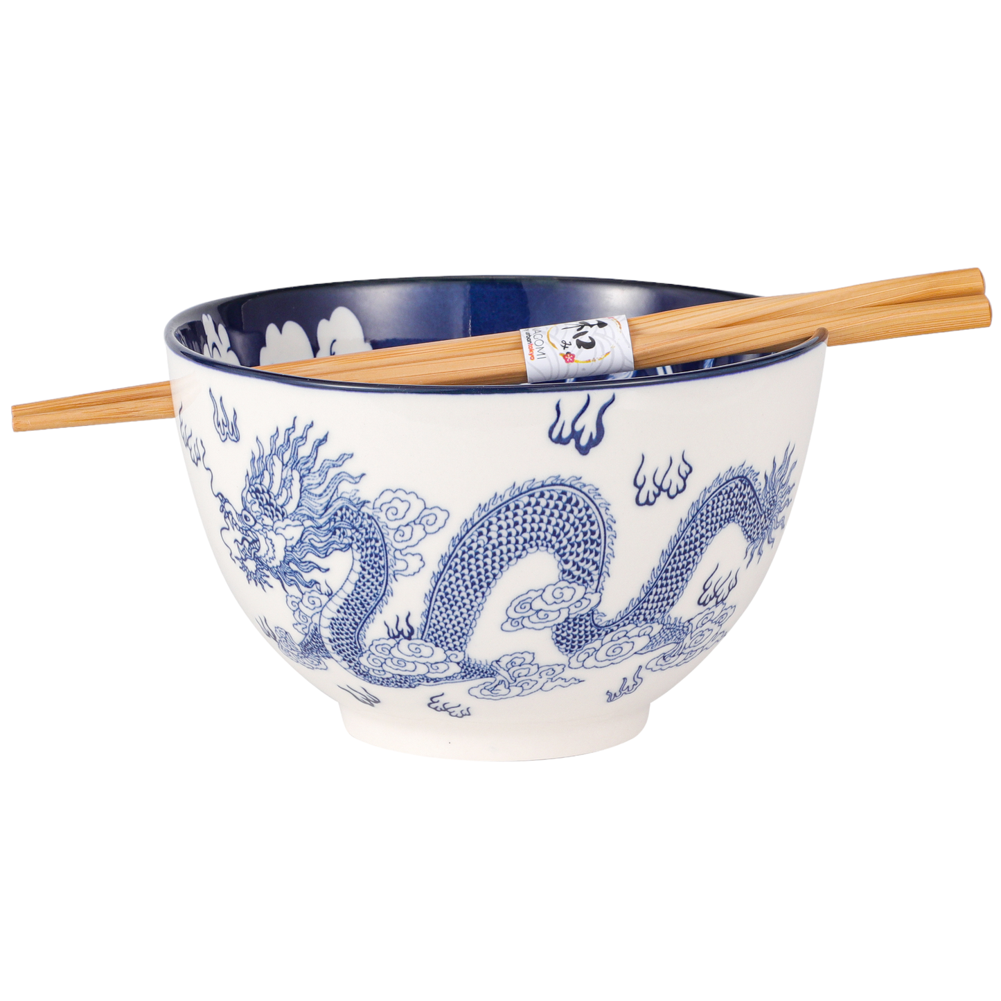 Urban Tokyo Bowl With Chopsticks - Oriental Dragon Design