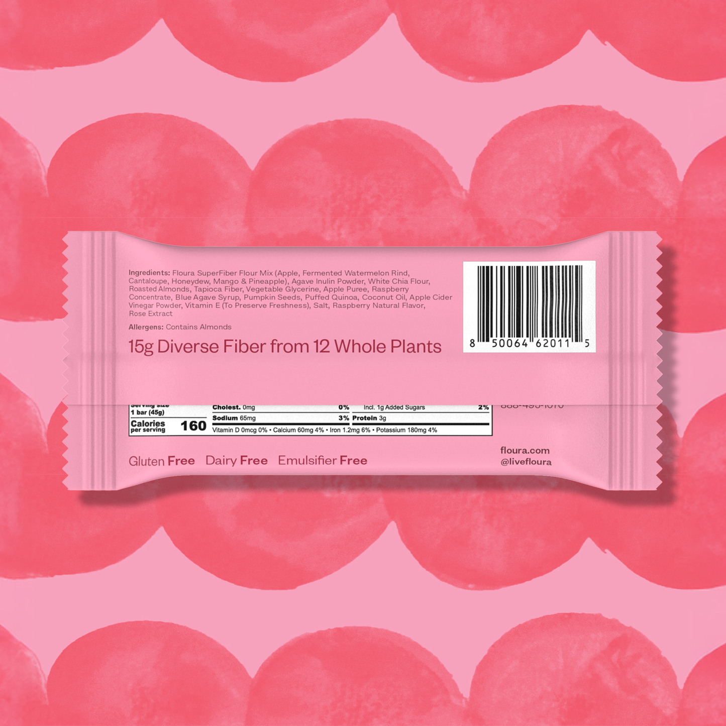 Floura & Co Raspberry Rose Fiber Snack Bar