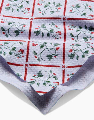 Geometry - Christmas Mistletoe Trellis Tea Towel