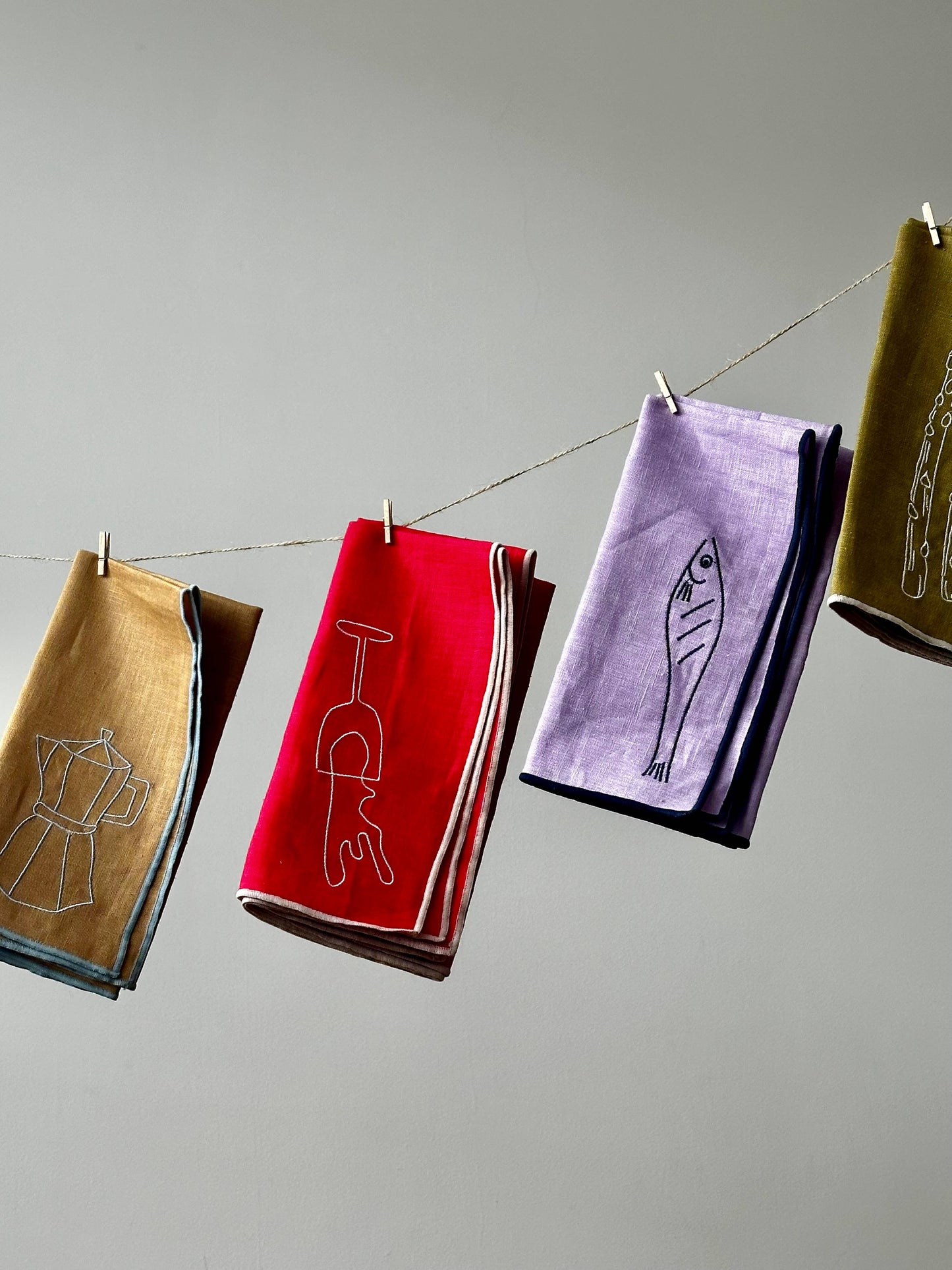 MÆGEN Linen Blend Asparagus Napkins, Set of 2