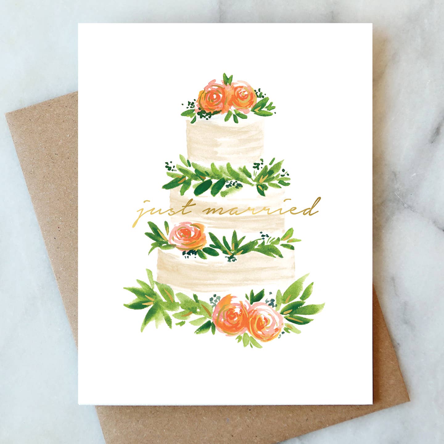 Abigail Jayne Design - Just Married Cake Greeting Card | Wedding Card