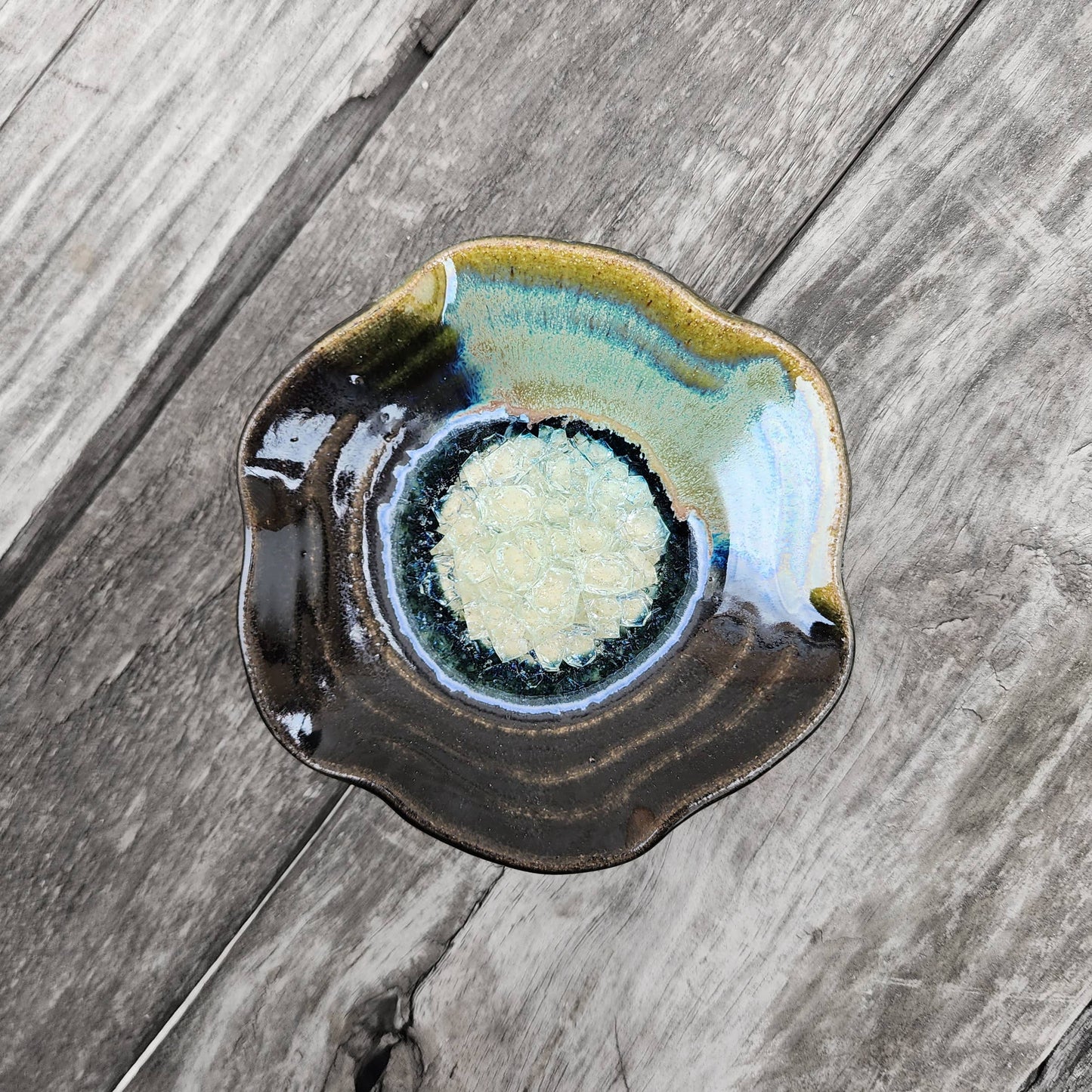 Ceramic Pottery Small Ripple Pottery Dish, Assorted