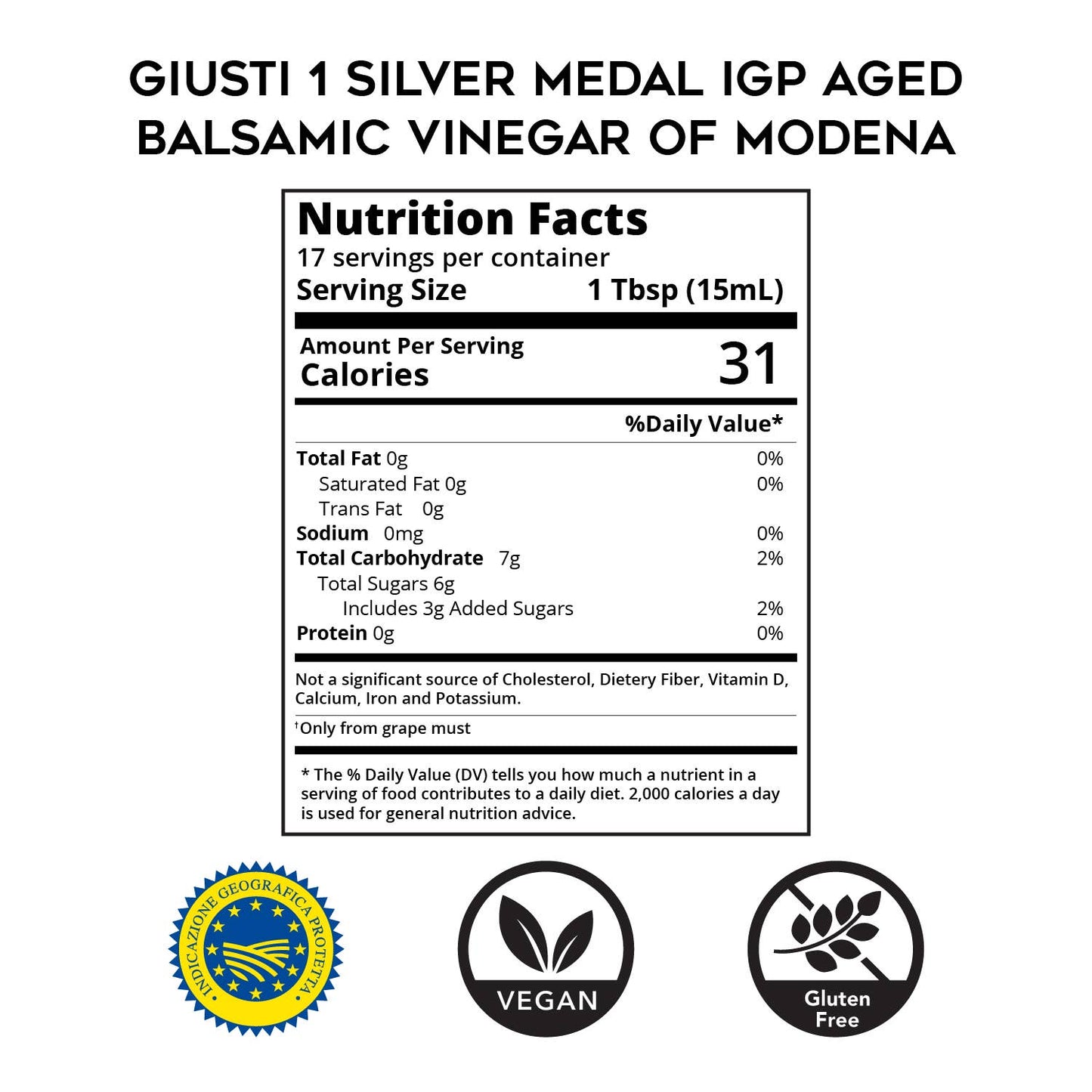 Giusti 1 Silver Medal Balsamic Vinegar of Modena