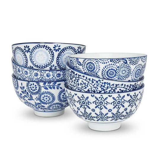 Blue/White Rice Bowl, Assorted, 4"