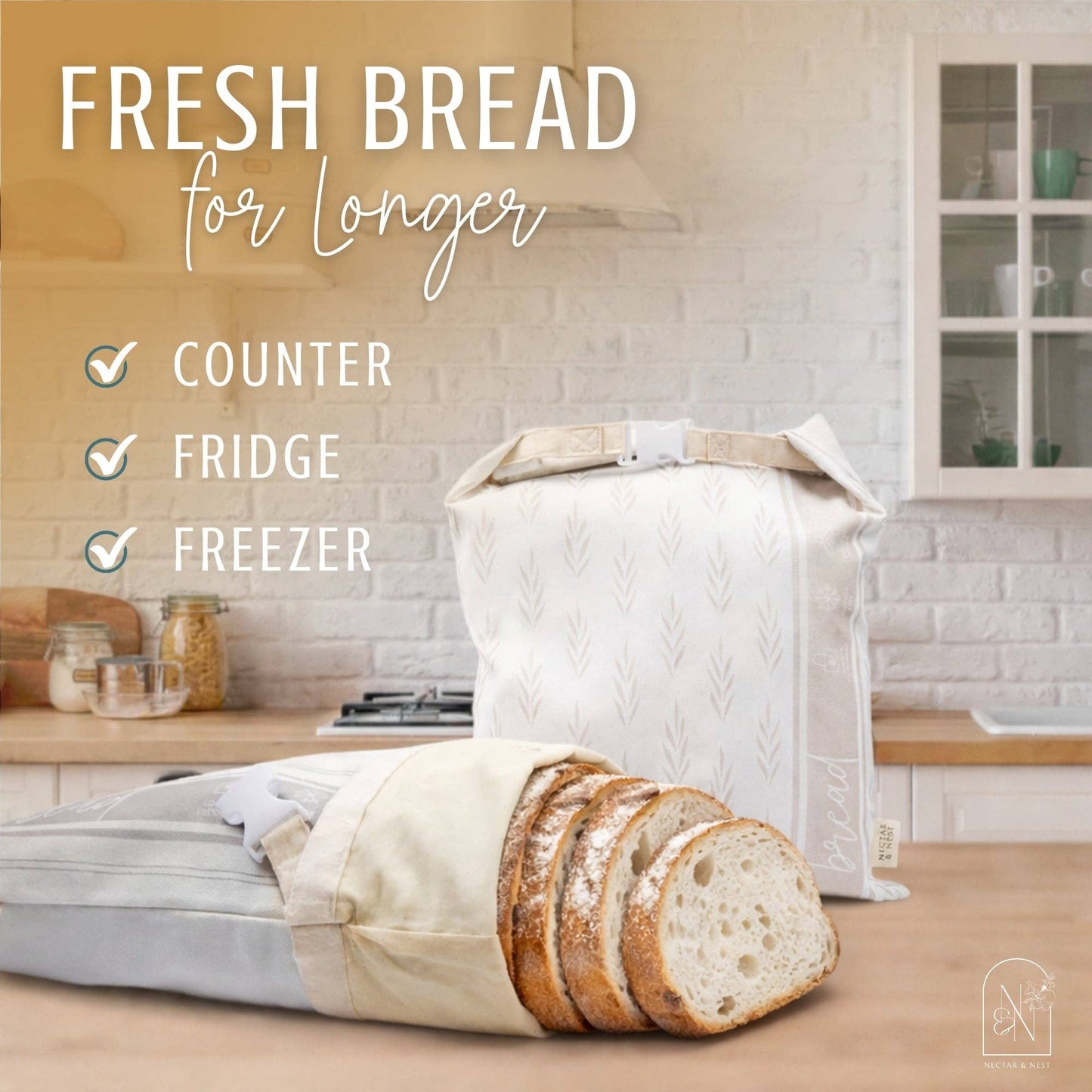 Nectar & Nest Reusable Beeswax Bread Bags