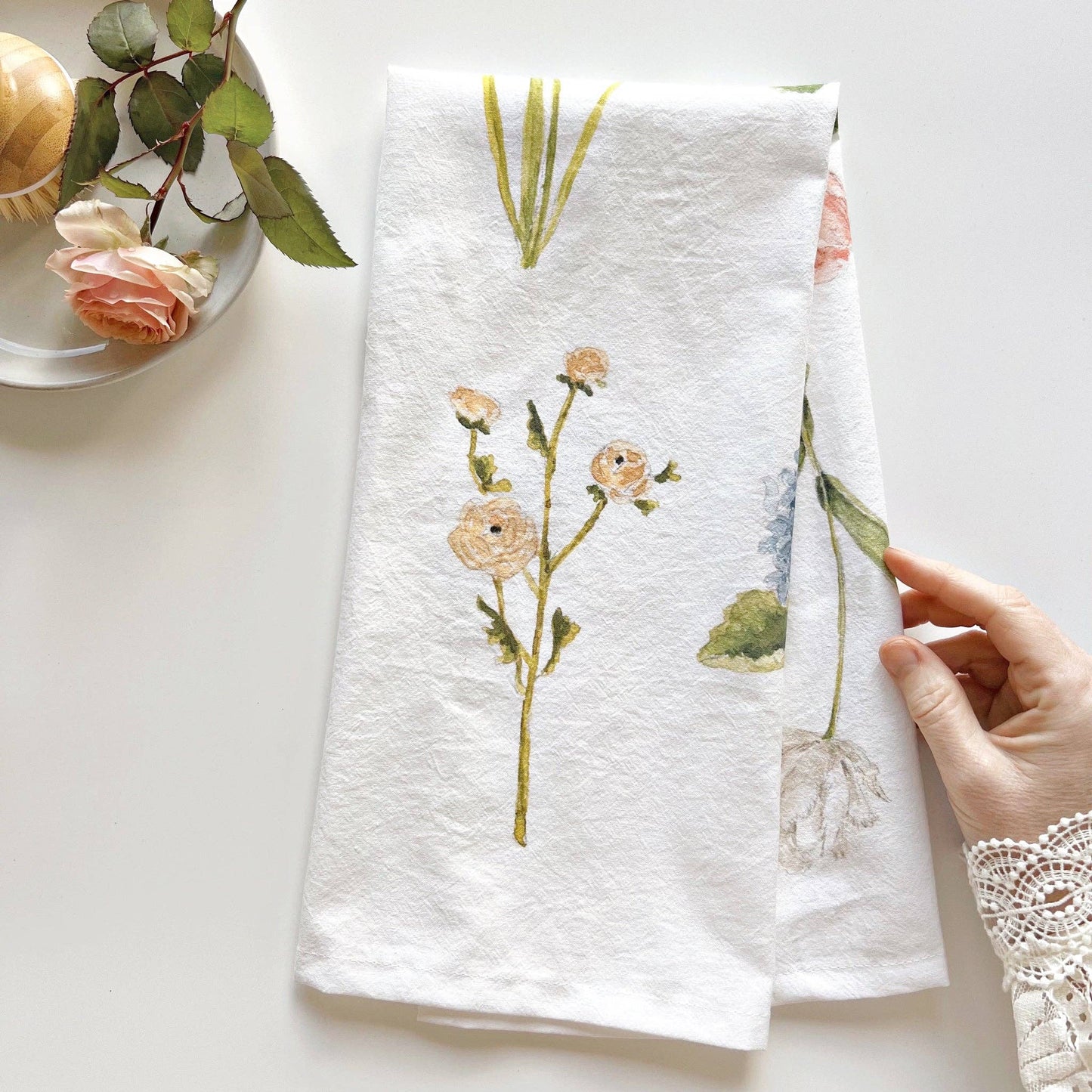 emily lex studio Garden Flowers Tea Towel
