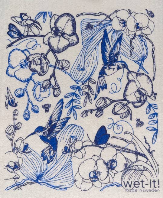 Wet-it! Orchid Garden Blue Swedish Cloth